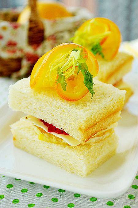 香橙甘纳许三明治的家常做法,制作方法与配料